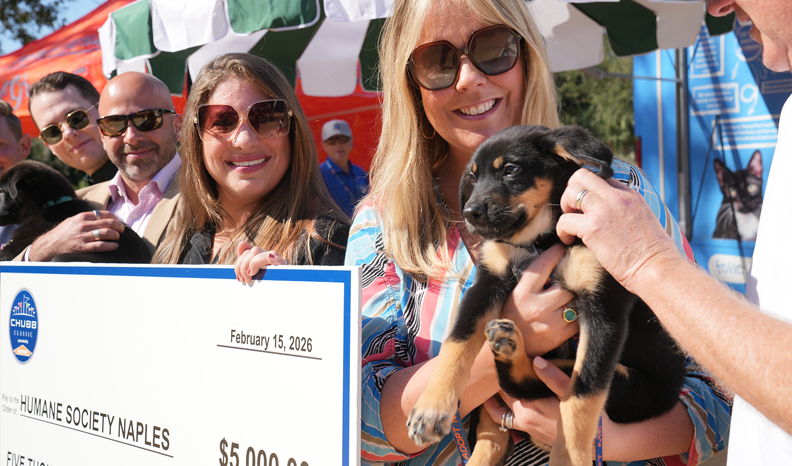 Healthy Paws presents a $5K check to Humane Society of Naples